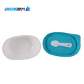 cheap Eco friendly IML food packaging customized logo 300ml oval disposable plastic food box with lid
